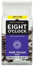 Eight O'Clock Coffee, Dark Italian Roast Whole Bean, 11.5-Ounce Bag (Pack of 4)