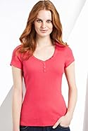  Pure Cotton Short Sleeve Henley Neck T-Shirt