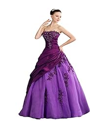 A-line Strapless Floor Length Lace-Up Prom Dress 