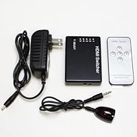 Fosmon Smart HDMI 5x1 5 Port Switch / Switcher with IR Remote & AC Adapter - Supports 3D