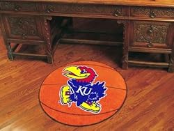 Kansas Jayhawks 29" Round Basketball Floor Mat (Rug)