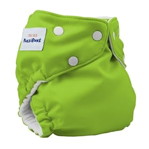 Fuzzibunz One Size Diaper, Apple Green, 10-35 Pounds