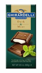 Ghirardelli Chocolate Bar, Dark & Mint, 3.5-Ounce Bars (Pack of 6)