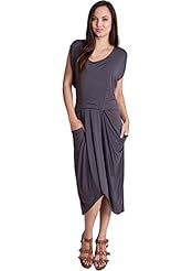 Spandex Ruched Draped High-Low-Hem Cap Sleeves  Dress