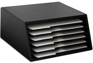 Black Leather Vertical Letter Sorter