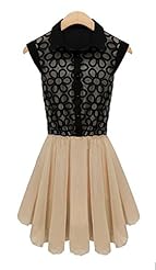 Shift Lace Summer Chiffon/Georgette Sleeveless  Dress