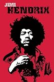 (24x36) Jimi Hendrix (Red Background) Music Poster Print