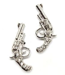 Pistols guns Six Shooter Super Girl Pistol Earrings