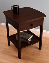 Winsome 94918 Walnut Beechwood Night Stand With Drawer