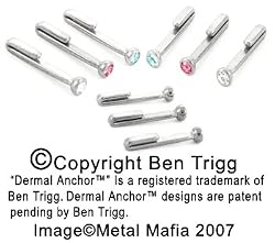 Dermal Anchor&iuml;&iquest;&frac12; Outer/Inner Eye With Gem Titanium DERMTIT2-CL - 18G CLEAR
