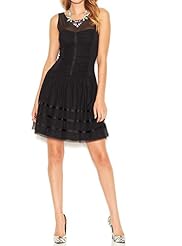 Sleeveless Sheer Cocktail Above the Knee Polka Dot Print Sheath Polyester Mini Dress 