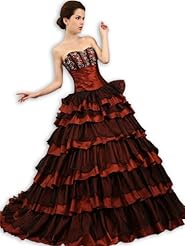 Strapless Fitted Sequined Chiffon/Tulle Quinceanera Dress  with a Brush/Sweep Train 