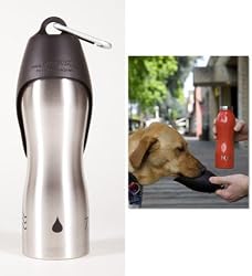 H2O4K9, Stainless Steel K9 Water Bottle, 25-Ounce, Pure Stainless
