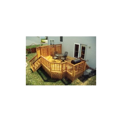 Deck Plans 14' x 20' Privacy deck w/ Grill Bump Out Woodworking Project Plans
