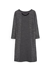 Plus Size 3/4 Sleeves Cotton/Polyester Short  Dress
