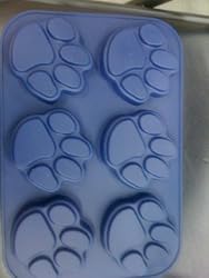 Blue Paw Print Silicone Muffin Pan