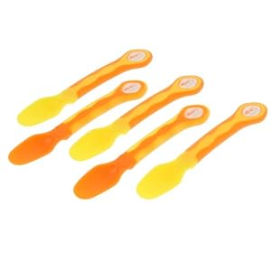Vital Baby 5 Pack Soft Tip Baby's 1st Spoons, Orange