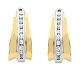 14K Two-Tone Gold Diamond Earring Jackets - 0.27 Ct.