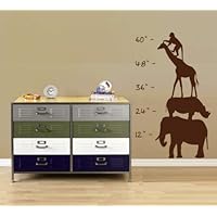 Safari Growth Chart Sticker Wall Decal Nursery Baby Boy Girl Teen Zoo Room