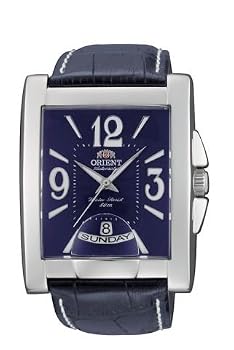 Orient #CEVAD002D Men's Wide Calendar Blue Automatic Watch