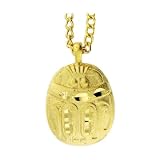 Sk Egypt Gods Cut Gold Tone Charm 20" Steel Necklace
