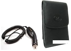 Vertical Leather Case Cover Pouch with Belt Clip Holster and Vehicle Car Plug-in Charger for ATT Samsung Infuse 4G - Sprint Motorola Photon 4G - Samsung Galaxy S 2 - Samsung Epic 4G Touch D710 - Verizon Motorola DROID BIONIC XT875 - Pantech Breakout - T-Mobile Samsung Galaxy S 2 T989 - ATT HTC Vivid - Samsung Focus S i937 - Boost Mobile ZTE Warp - Verizon Motorola Droid Razr - Cell Phone B