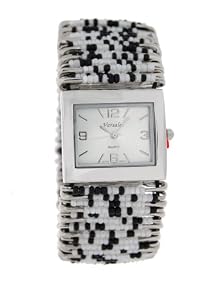 Versales Women's Safety Pin elastic Band Watch