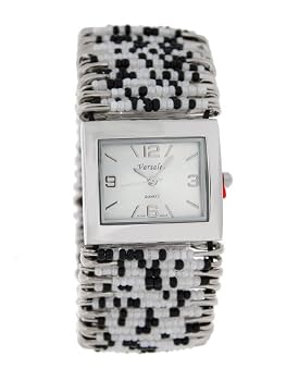 Versales Women's Safety Pin elastic Band Watch