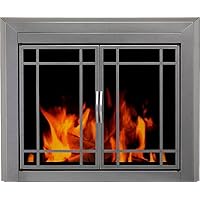 Pleasant Hearth Edinburg Prairie Large Cabinet-Style Glass Door Fire Screen