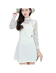 Sexy Floral Print Spring Above the Knee Long Sleeves Lace Party Dress 