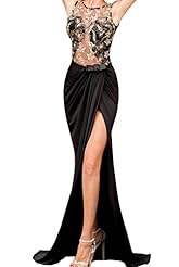 Floor Length Wrap Pleated Embroidered Sheer Slit Mesh Polyester/Spandex Plunging Neck Maxi Dress/Midi Dress 