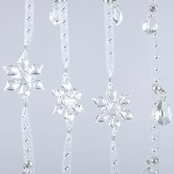 6' Ice Palace Clear and Silver Beaded Snowflake Christmas Garland - Unlit