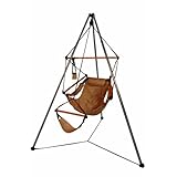 Hammaka Tan Hammock Chair 4003-HMKA with wood dowels and Tripod Stand