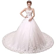 A-line Strapless Tulle Full Length  Applique  Dress with a Cathedral Train  With Rhinestones