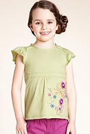 Autograph Pure Cotton Floral AppliquÃƒÂ© Slub Top