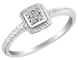 Diamond Promise Ring in Sterling Silver