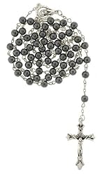 Hematite Link Rosary - 28'' Necklace - 19'' Overall Length - 6mm Beads