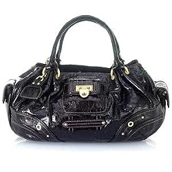 Juicy Couture Leather Baby Fluffy Flap Lock Bag Black