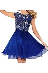 Portrait Neck Cocktail  Chiffon Homecoming Dress/Party Dress/Mini Dress  With Rhinestones