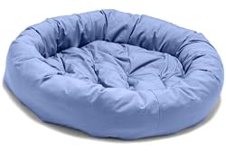 Dog Gone Smart Bed Canvas Donut Pet Bed, Blue, Small, 27"