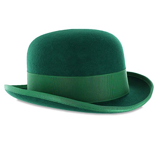 Belfry Mickey Irish Green Derby Hat with Feather and Liner (L) Apparel