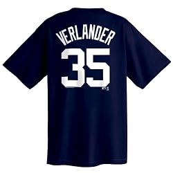 Justin Verlander Detroit Tigers Name and Number T-Shirt, Athletic Navy