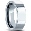 8mm Polished Pipe Tungsten Carbide Ring Size 7.5 - 15