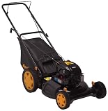 Poulan Pro PR600N21RH 21-Inch Side Discharge/Mulch/Bag Push Mower with 6 HP Briggs & Stratton Engine, High Rear Wheels and 5 Height Settings