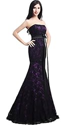 Sexy Strapless Mermaid  Lace Evening Dress/Prom Dress  With a Bow(s) and a Sash 