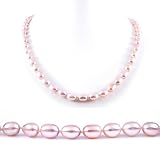 AugustinaJewelry Single Strand 18 Inch 6-7mm purple Oval Shape Freshwater Cultured Pearl Necklace