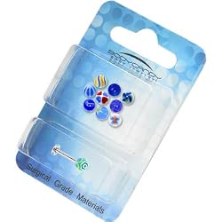 14 Gauge Multi Blue 10 Ball Interchangeable Labret Pack
