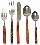Decorative Flatware 5pc Place Setting with Resin Handles