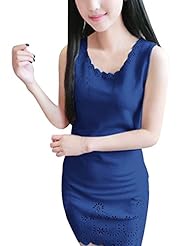 Sleeveless Above the Knee Cutout Stretchy Polyester Notched Notched Collar Round Neck  Dress