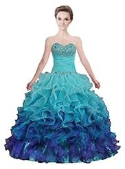  Crystal  Beaded Organza Sweetheart   Ball Gown Quinceanera Dress  With a Bow(s) and Ruffles